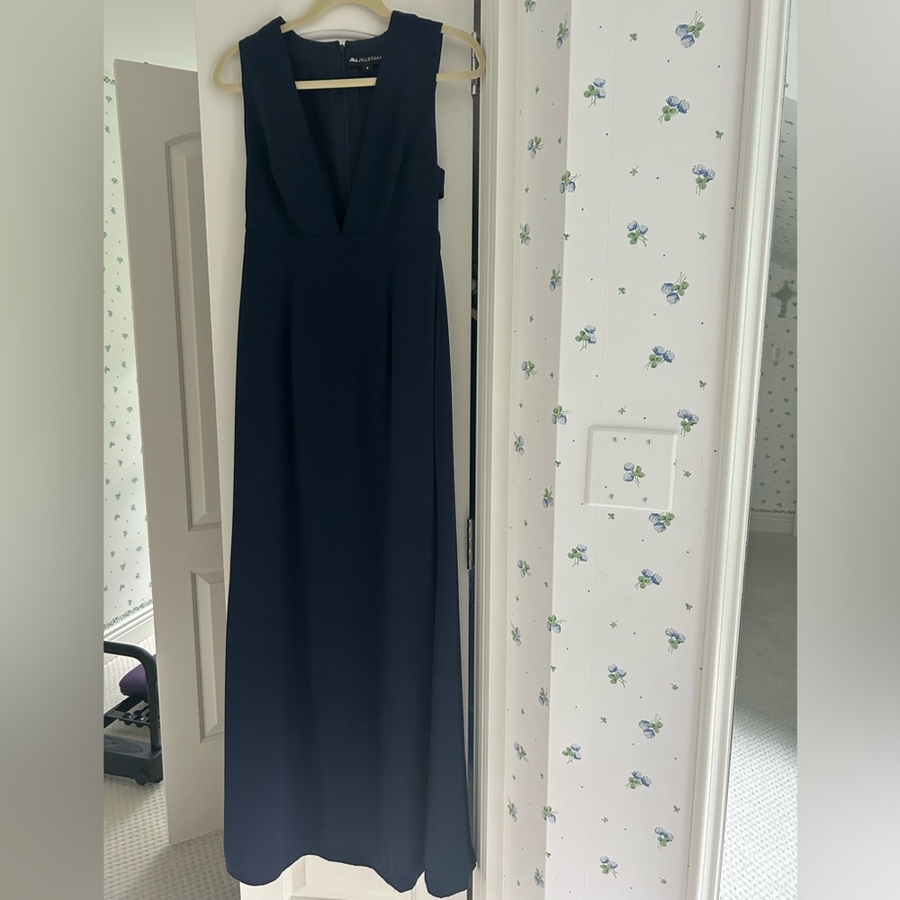 Jill Jill Stuart Plunge Navy Maxi Dress